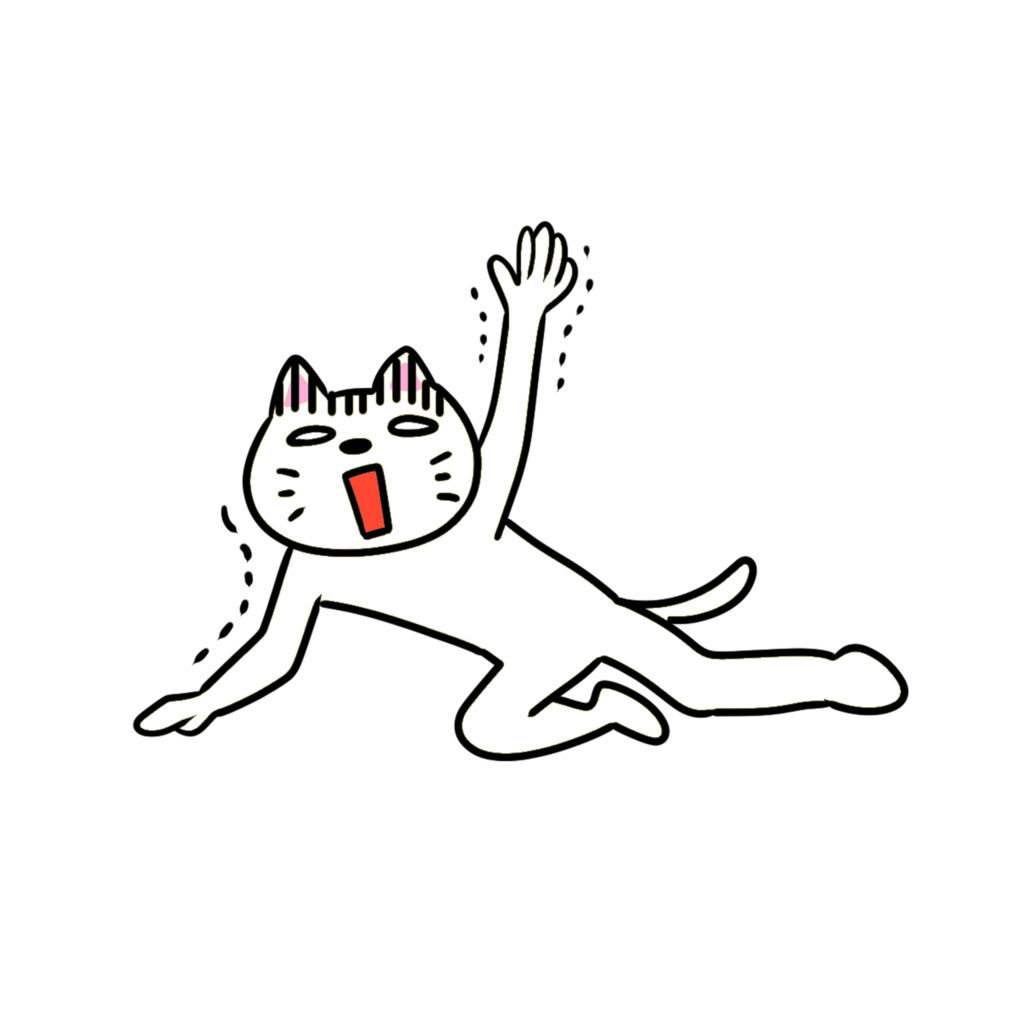 手を伸ばす猫
