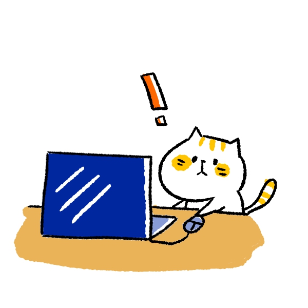 パソコンをするキジ猫